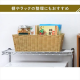 カラー編みバスケット浅型 3個セット / ベージュ