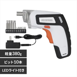 充電式電動ドライバー/ホワイト・オレンジ