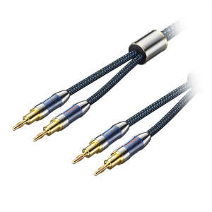 VENTION デュアルバナナプラグ付きスピーカーワイヤー (Hi-Fi) 2M ブルー BL-1184