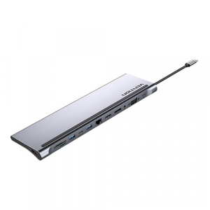 VENTION 12-in-1 USB-C ノートパソコンの下に置けるドッキングステーション 0.25m メタルタイプ グレー TH-8191