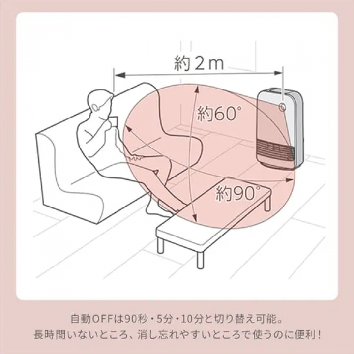 大風量セラミックファンヒーター ACH-M12A-W / ホワイト
