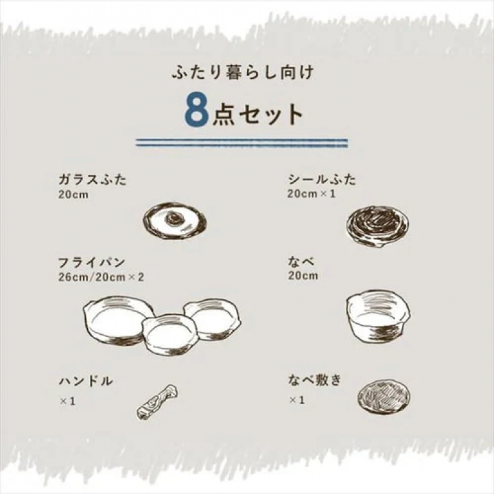 お皿になるフライパン8点セットDPAN-8S / アイボリー