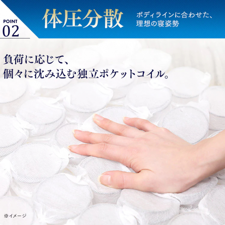 アイリスオーヤマ ポケットコイルマットレス（厚さ21cm/かため）/Dサイズ 