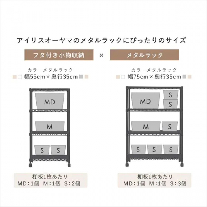 ナチュラルウッドボックス サイズMD/ホワイト