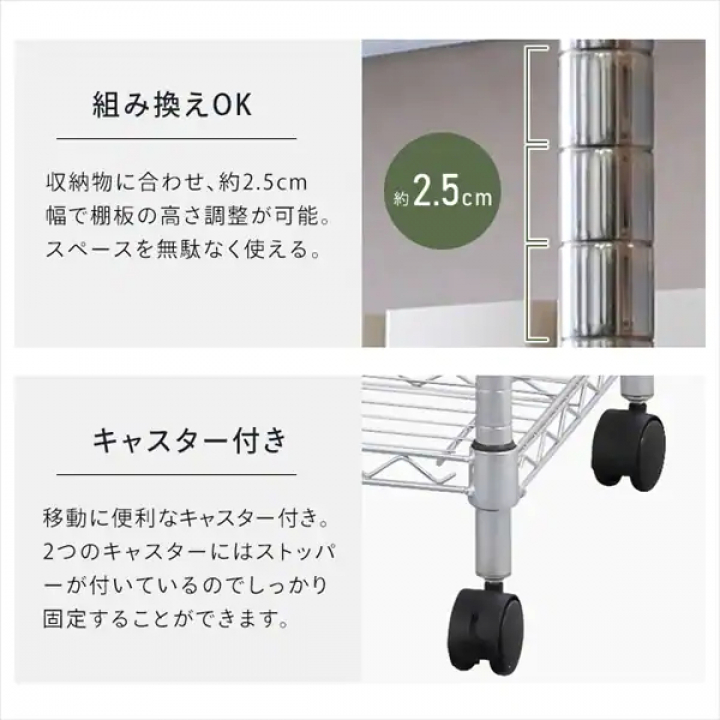 シンプルメタルシェルフ5段（幅120cm）