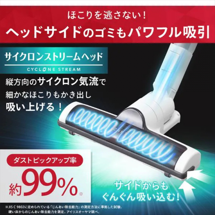 極細軽量スティッククリーナー/ホワイト