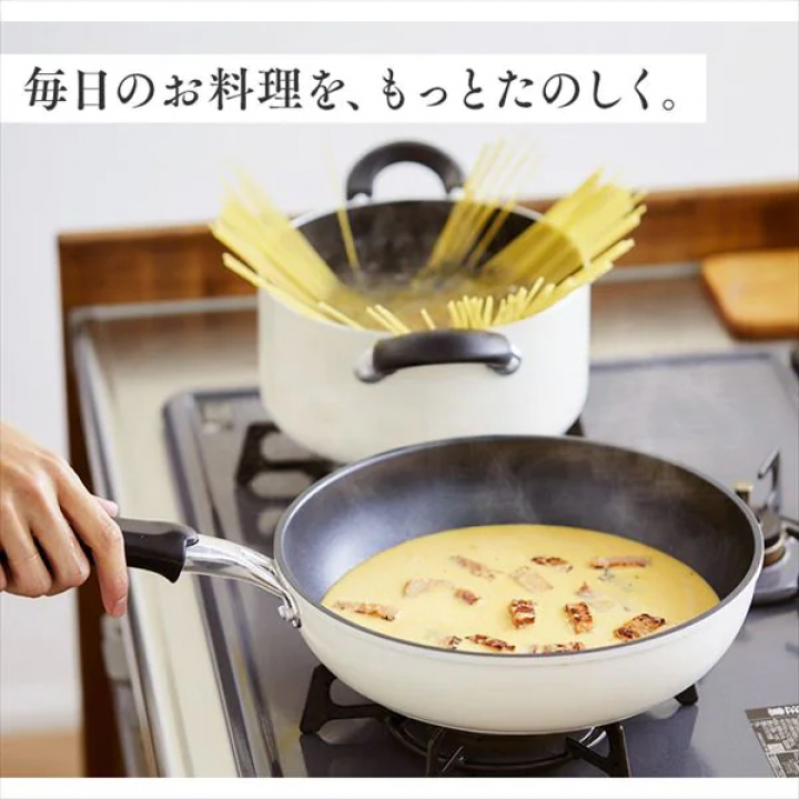 アイリスオーヤマ ダイヤモンドコートフライパン・両手なべ ３点セット IH対応/ブラック
