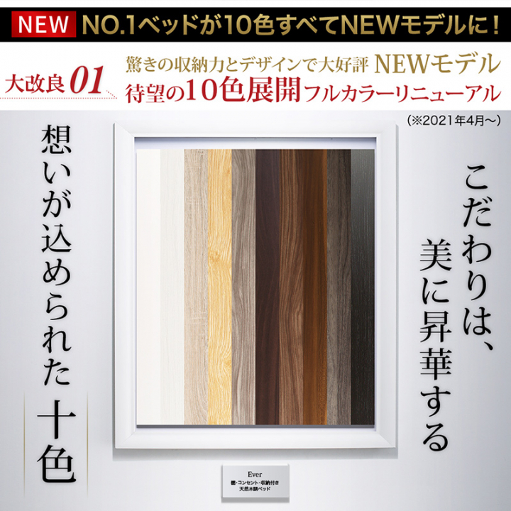 棚・コンセント付き引き出し収納ベッド ダブル（ベッドフレームのみ） / ピュアホワイト