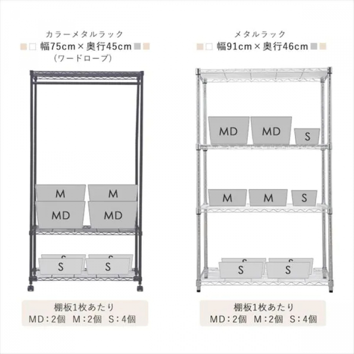 ナチュラルウッドボックス サイズMD/ホワイト