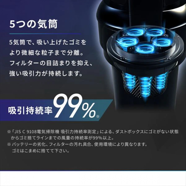 アイリスオーヤマ 充電式サイクロンスティッククリーナー パワーヘッド モップスタンド付