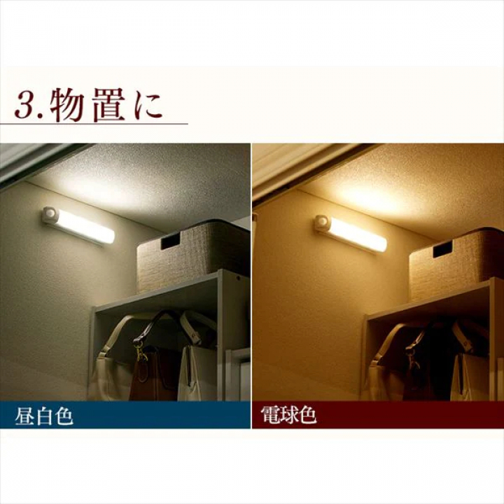 乾電池式LEDセンサーライト ウォールタイプ 昼白色
