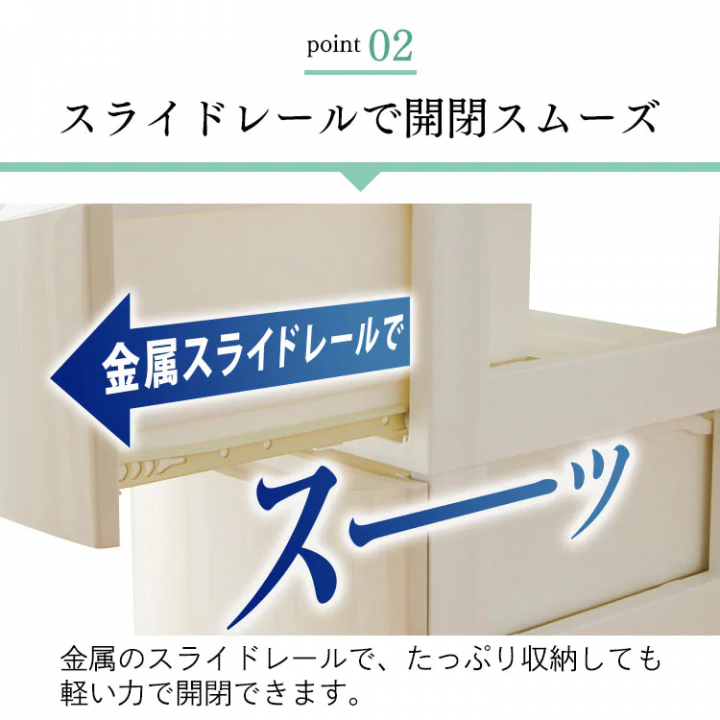 アイリスオーヤマ スリムCODチェスト 幅55cm/ホワイト・アイボリー
