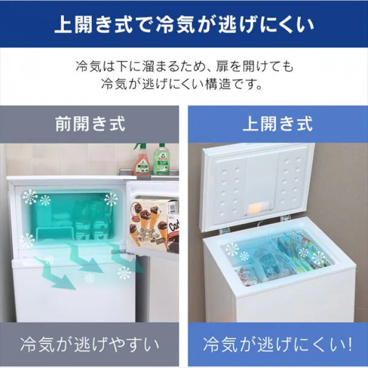 上開き式冷凍庫 100L/ホワイト