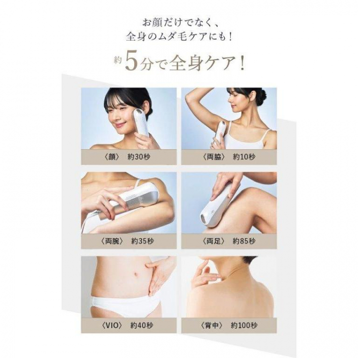 セブンウェイブ WAVEWAVE Radiant Grace 脱毛×美肌 瞬速0.1秒 3種の光美容ケア ホワイト WB44-01-WH