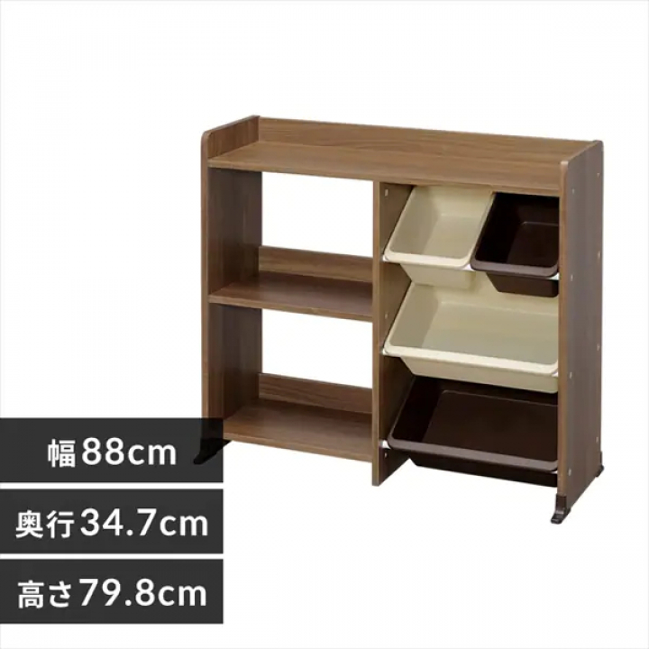本棚付トイハウスラック/パステル