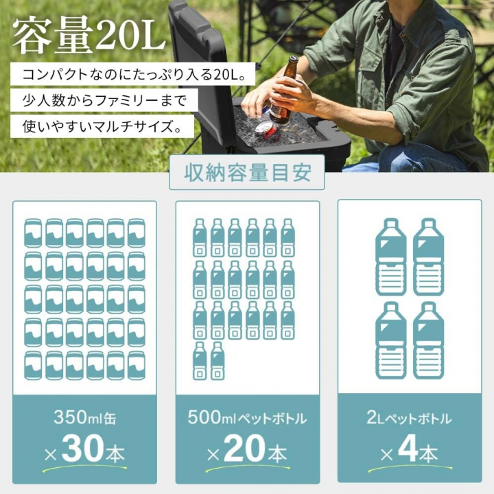 HUGEL 真空断熱クーラーボックス 20L VITC-20 チャコールグレー