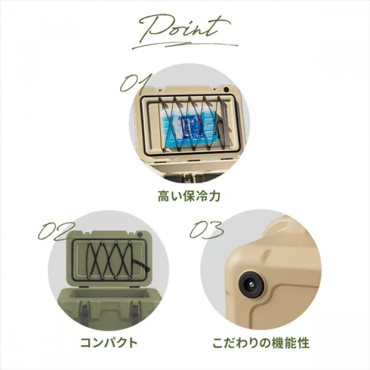 HUGEL クーラーボックス 20L/カーキ