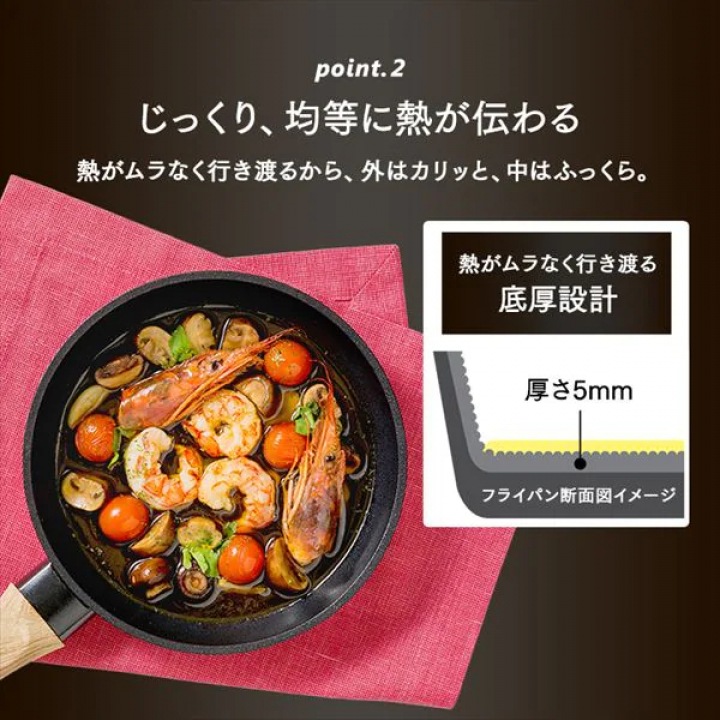 アイリスオーヤマ スキレットコートパン 24cm IH対応/ブラック