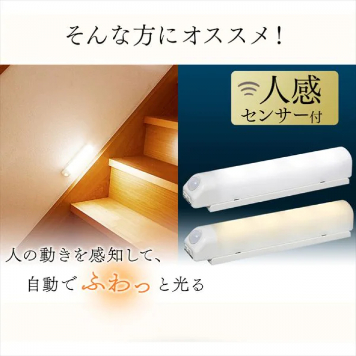 乾電池式LEDセンサーライト ウォールタイプ 昼白色