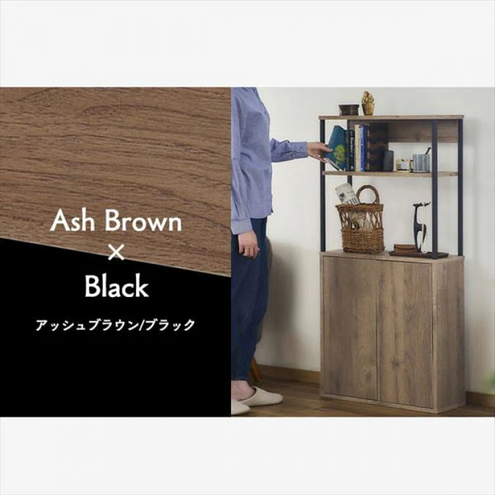 HIROBIROシリーズ アイアンウッドキッチンキャビネット/ウォームホワイト・ライトナチュラル