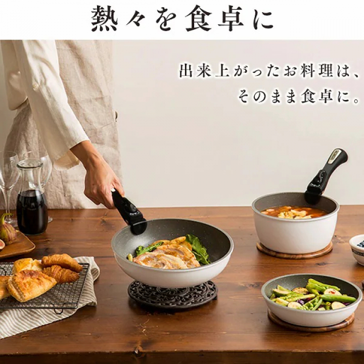 アイリスオーヤマ ダイヤモンドコートパンマーブルIH対応 9点セットホワイト