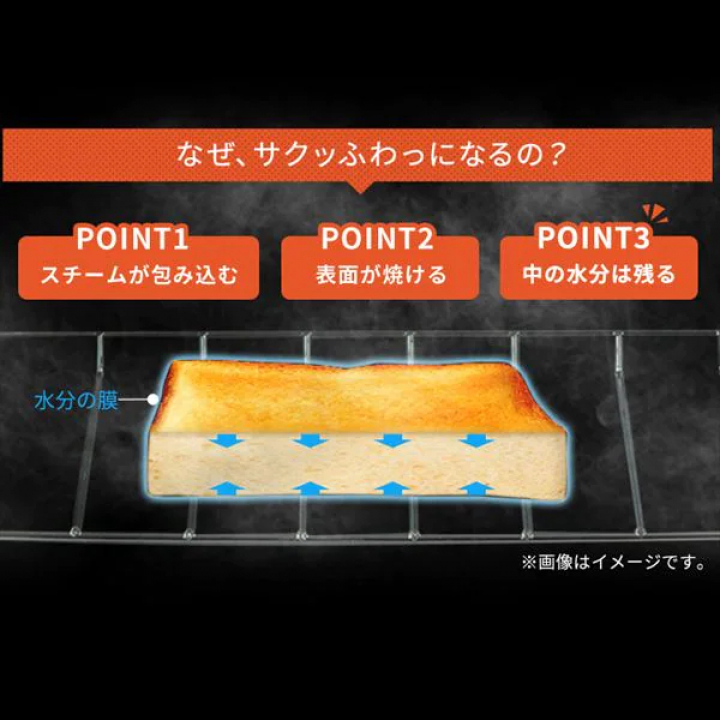 スチームオーブントースター/ブラック