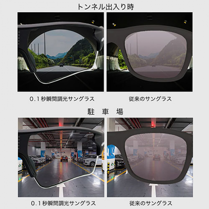 wicue 0.1秒瞬間調光サングラス FLASH スポーツタイプ クリアー VR1901-CL