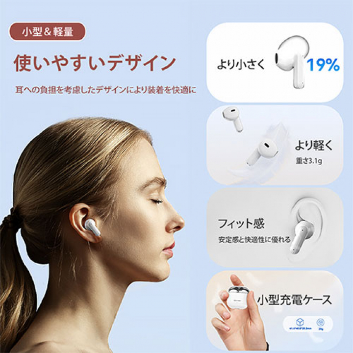 VENTION Elf Earbuds E05 ワイヤレスイヤホン ホワイト NB-0699