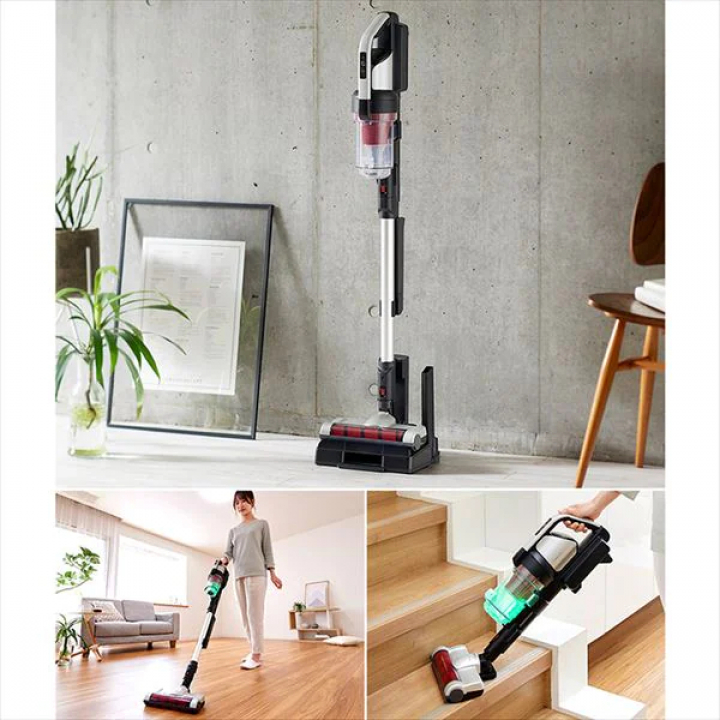 アイリスオーヤマ 充電式サイクロンスティッククリーナー パワーヘッド モップスタンド付