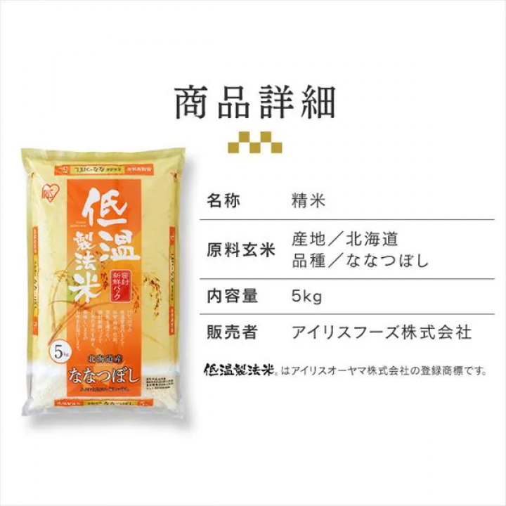 アイリスの低温製法米 北海道産ななつぼし【5kg×4】