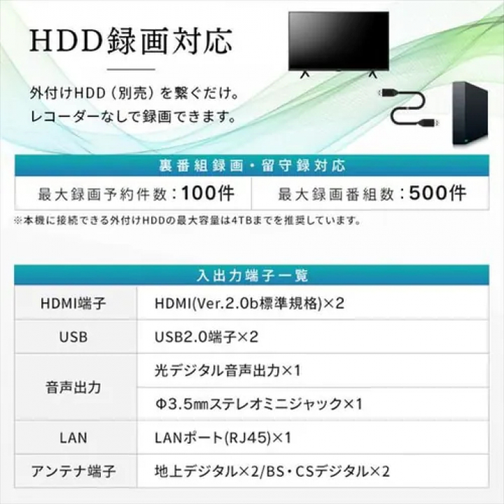 2K スマート液晶テレビ 40V型  40FEA20