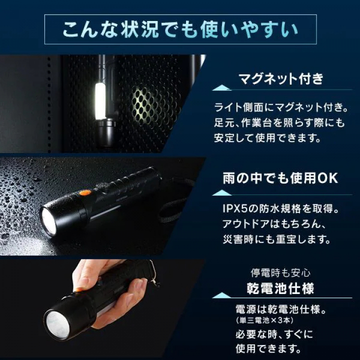 LEDハンディライト/グレー