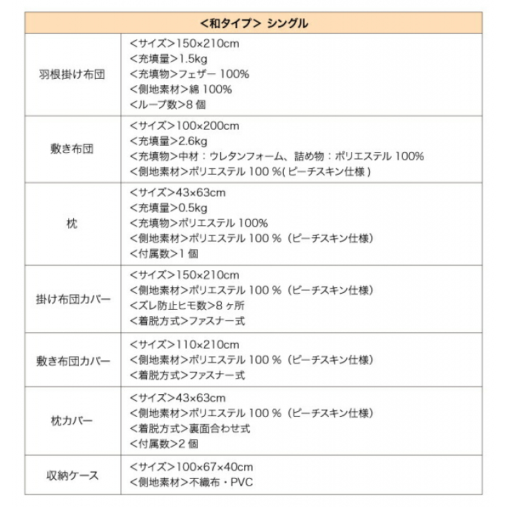 3年保証 新20色羽根布団11点セット ベッドタイプ　ダブル / アイボリー