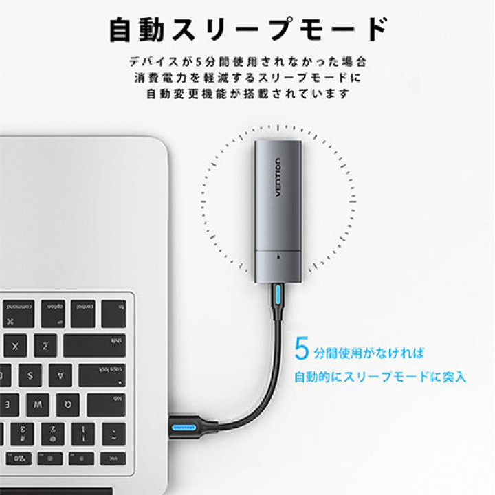 VENTION USB C エンクロージャー for M.2 SATA SSDs グレー KP-6156