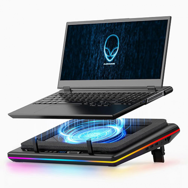 llano ノートパソコン 冷却パッド RGBライトモード 15-19インチ対応 ブラック V12RGB-BK