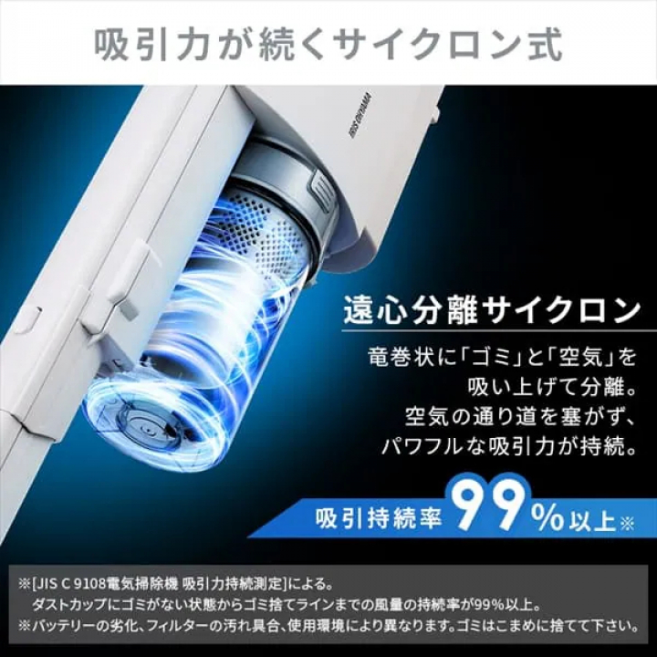 充電式サイクロンスティッククリーナー daspo SCD-190P-H / グレー