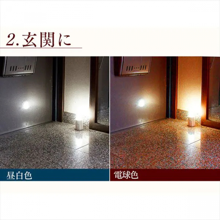 乾電池式LEDセンサーライト スタンドタイプ 電球色