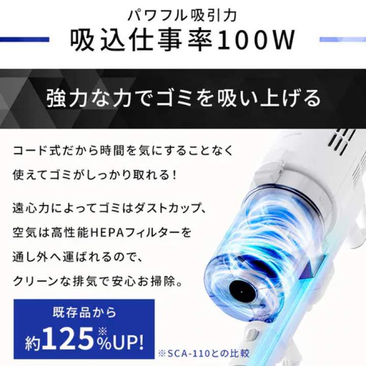 AC式サイクロンスティッククリーナー / ホワイト