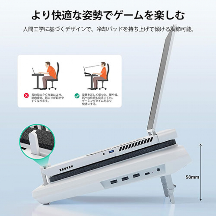 llano ノートパソコン 冷却パッド 15-19インチ対応 ブラック V12-BK