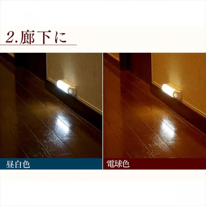 乾電池式LEDセンサーライト ウォールタイプ 昼白色
