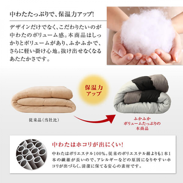 スウェード調パッチワークこたつ布団 tsudoi ツドイ　こたつ用掛け布団　正方形(75×75cm)天板対応 / ネイビー